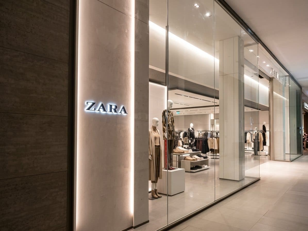 Frente de tienda Zara ejecutada por Bespoke Arquitectura